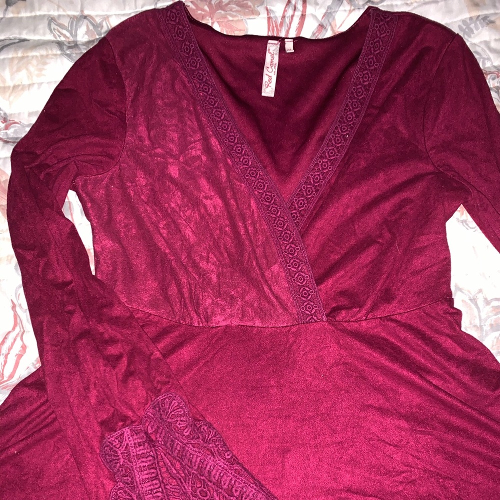 Maroon top